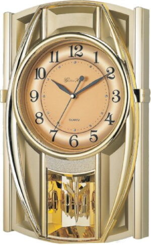 New Haven 6389ARMKS Gold Musical Clock