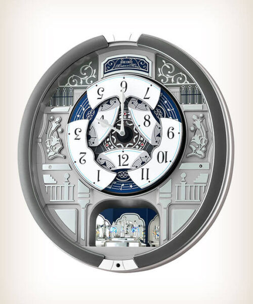 Seiko QXM366SRH Grey Style Musical Clock Playing Seiko QXM366SRH Grey Style Musical Clock Playing