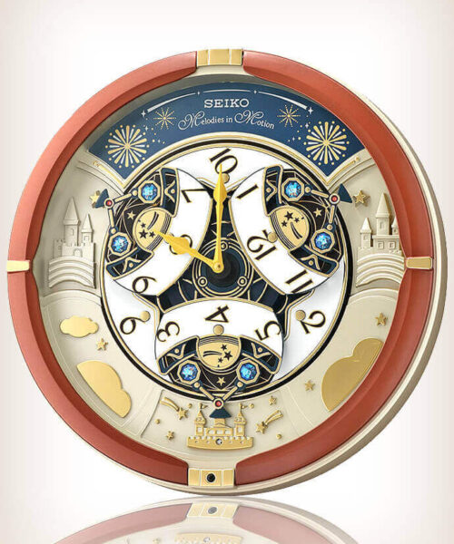Seiko-QXM378B-Clock-3 Seiko QXM378B Brown Case Melodies in Motion Clock