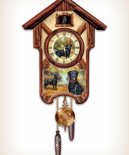 Linda Picken Playful Pups Cuckoo Clock