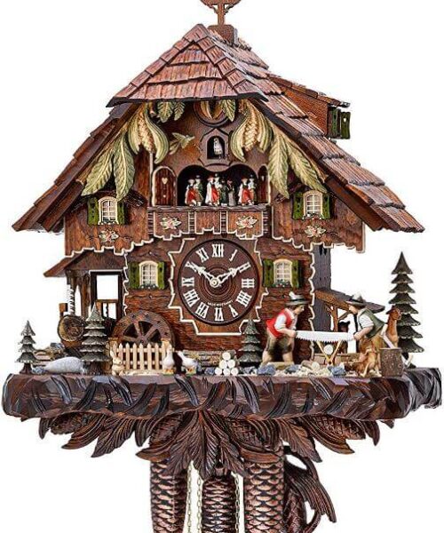 Hekas KA 3751/8 EX Cuckoo Clock with Moving wood sawers and mill wheel