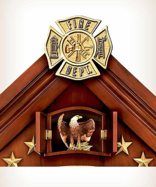 Glen-Green-Firefighter-Cuckoo-Clock-4 Commitment To Courage Firefighter Cuckoo Clock