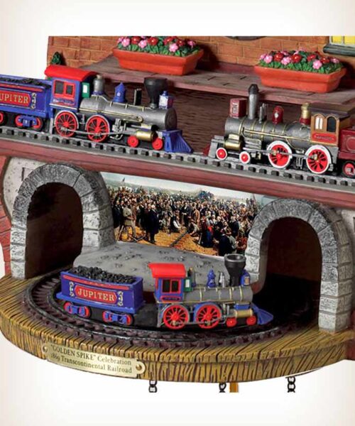 Train-Cuckoo-Clock-3 Golden Spike Train Cuckoo Clock